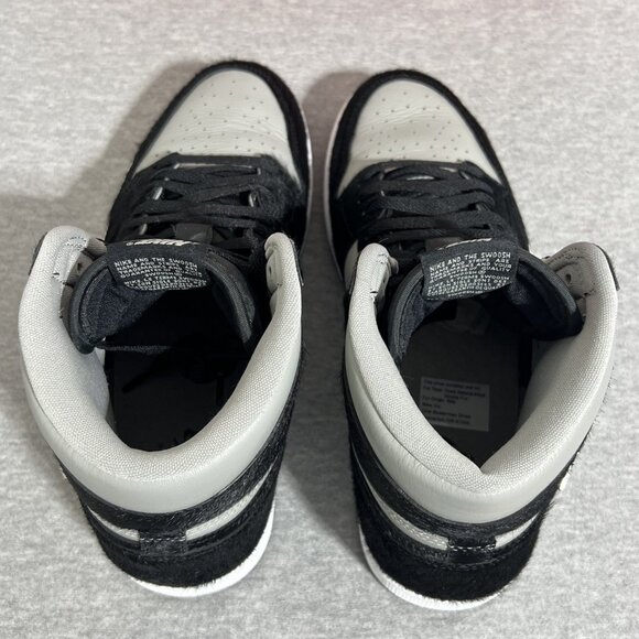 Nike Air Jordan 1 Retro High OG Shoes Black Grey Bovine Fur Mens 10.5 Womens 12 - Picture 12 of 16